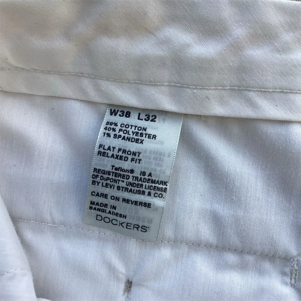 Dockers Men's Relaxed Fit Dress‎ Pants Sage Green 38x32 Flat Front